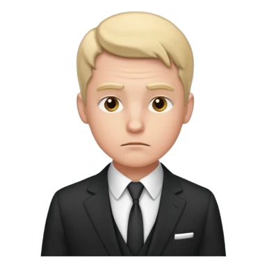 a man in a formal suit thinks hard sticker