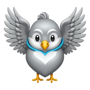 Corazom gris con una venda y alas (totalmente gris) sin detalles  sticker