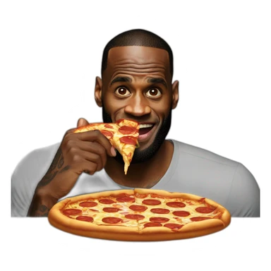 Lebron james eating pizza sticker