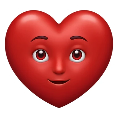 Un cuore grande rosso scuro con sotto faccina innamorata  sticker