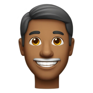 Indian man with a grin sticker