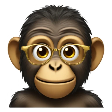 Monkey with glasses and gold teeth  sticker