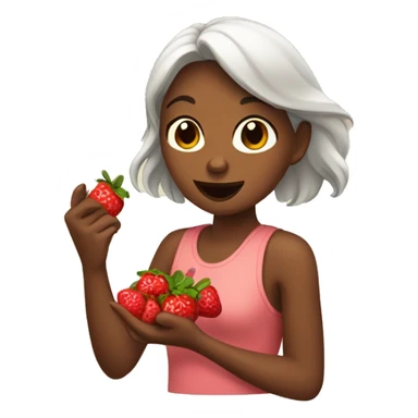 Tan girl eating berries  sticker