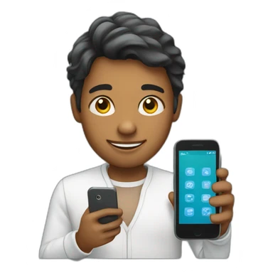 a student shows a mobile phone turned on sticker