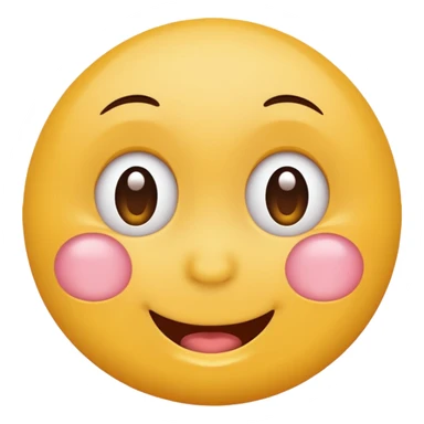 Emoji, yellow round smiling face, pronounced shame sticker