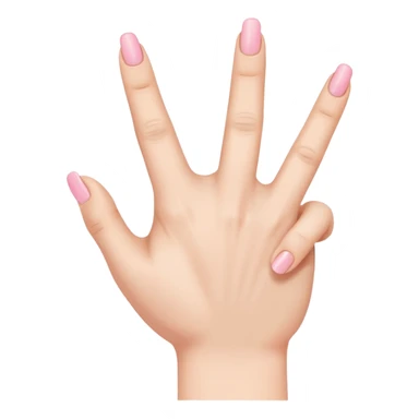 Hand with index, middle, and pinky finger extended. Touch thumb and ring finger sticker