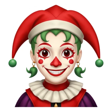 Jester, black and red and white sticker