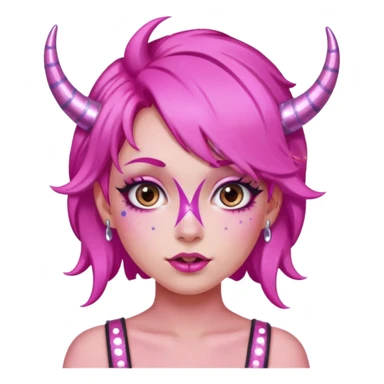 glitter pink girl naughty selfie glitter pink horns sticker