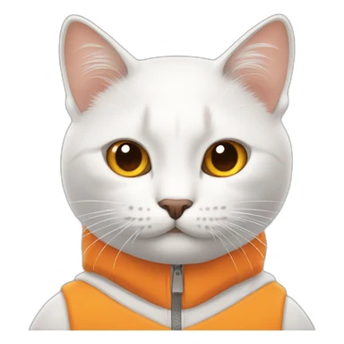 Gato blanco con naranja sticker