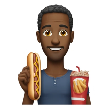 black man with hot dog sticker