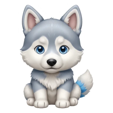 a sitting husky puppy sticker