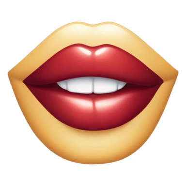 Lip biting emoji sticker