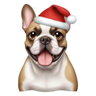Brown French bulldog, christmas sticker