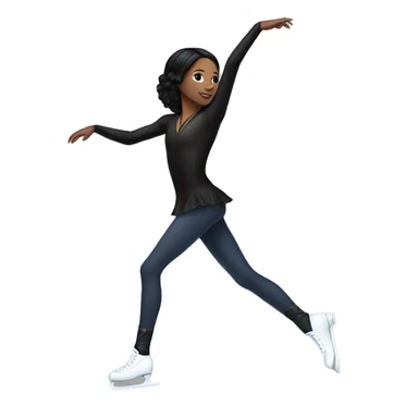 Figure skater white skin black hair sticker