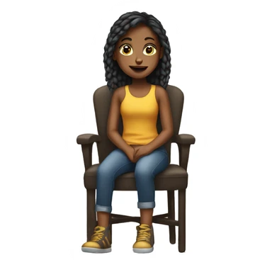 Girl sitting on a chair sticker