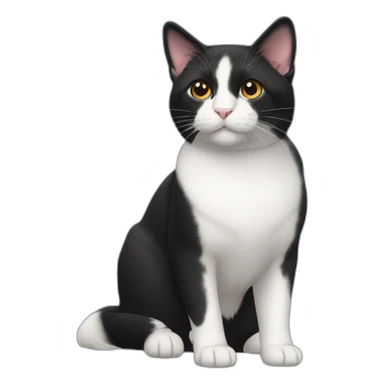 all-black-Japanese-bobtail-full-body sticker
