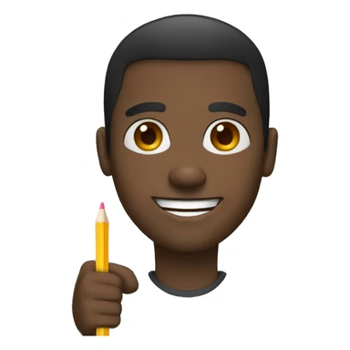 black man thumb up with pencil sticker