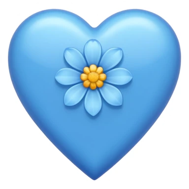 blue heart with a flower sticker