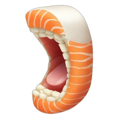 Mouth eating à sushi sticker