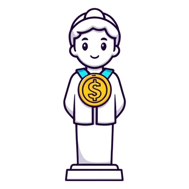 Statue medal sticker