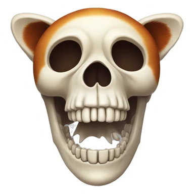 red panda skeleton skull bones sticker