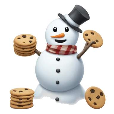snowman eating cookies  sticker