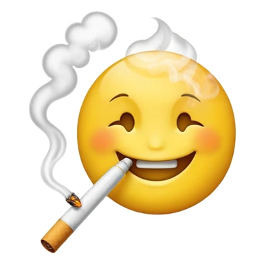 Make an emoji with a smiley face that smokes a cigarette sticker