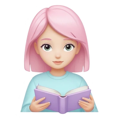 single pastel aesthetic book, soft shadows, smooth, gentle sparkle or glow, minimalistic clean girl vibe sticker