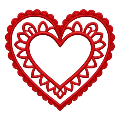 Red Lacey heart sticker