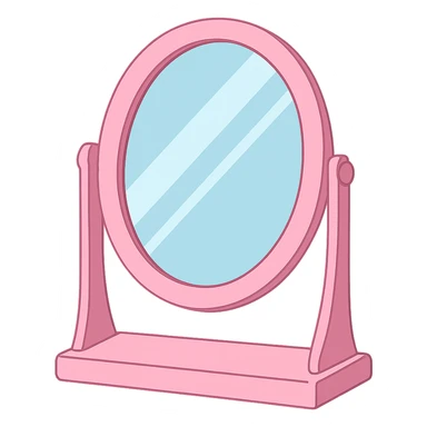 pink mirror, digital illustration sticker