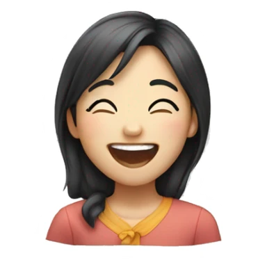 asian girl laughing sticker