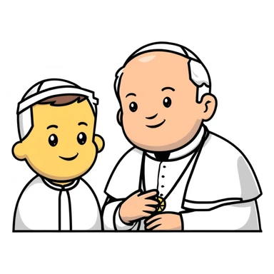 JD Vance smiling next to the pope sticker