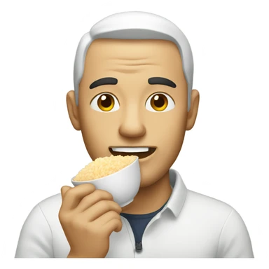 Man eating rice sticker