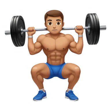 A person doing a barbell squat sticker