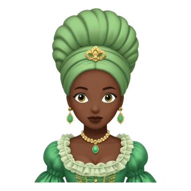 marie Antoinette green fashion dark skinned woman sticker