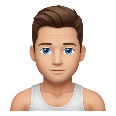 Jeff Timmons blue eyes, brown hair, white tank top sticker