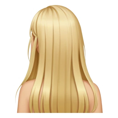 Blond girl back of head long hair sticker