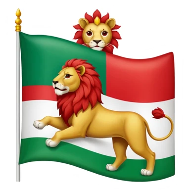 Iranian flag with lion and sun sticker