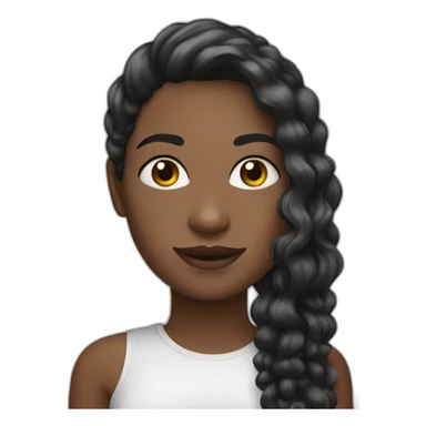 mulher de pele branca com cabelo preto longo sticker