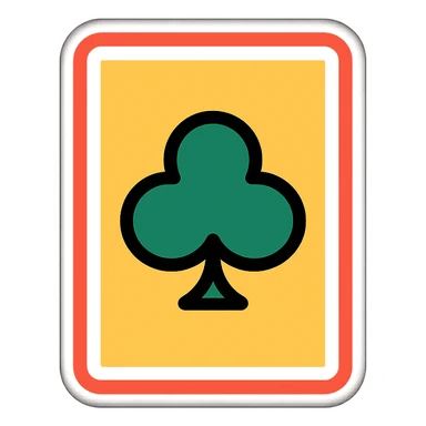 A playing card with a club symbol sticker