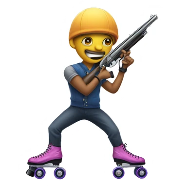Shotgun on roller skates  sticker