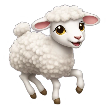 Lamb dancing french cancan sticker