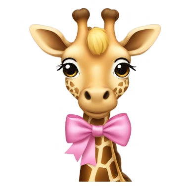 Giraffe with blonde hair and a pink bow  sticker