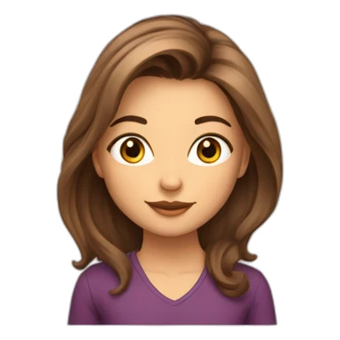 lola cheuveux brun long lise sticker