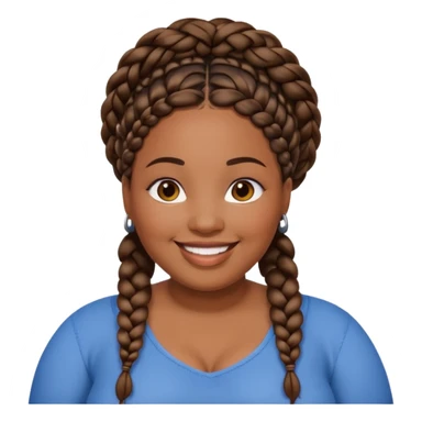 Plus size black woman with braids smiling sticker
