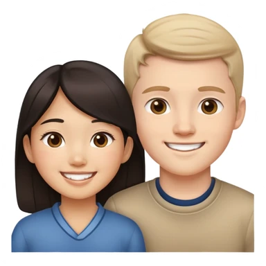 Asian girl and white boy couple sticker