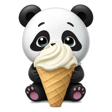 panda eats ice cream sticker