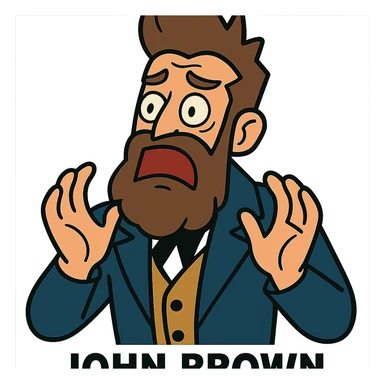 scared John Brown sticker