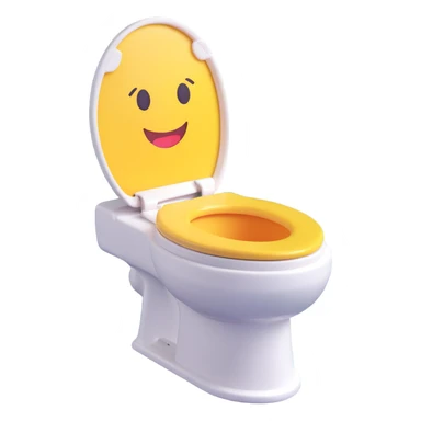 compact toilet minimal design 3D emoji style sticker