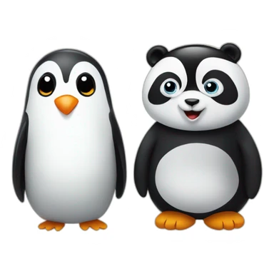 Panda and penguin  sticker